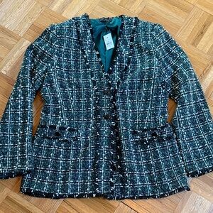 Ann Taylor Black and White Tweed Blazer